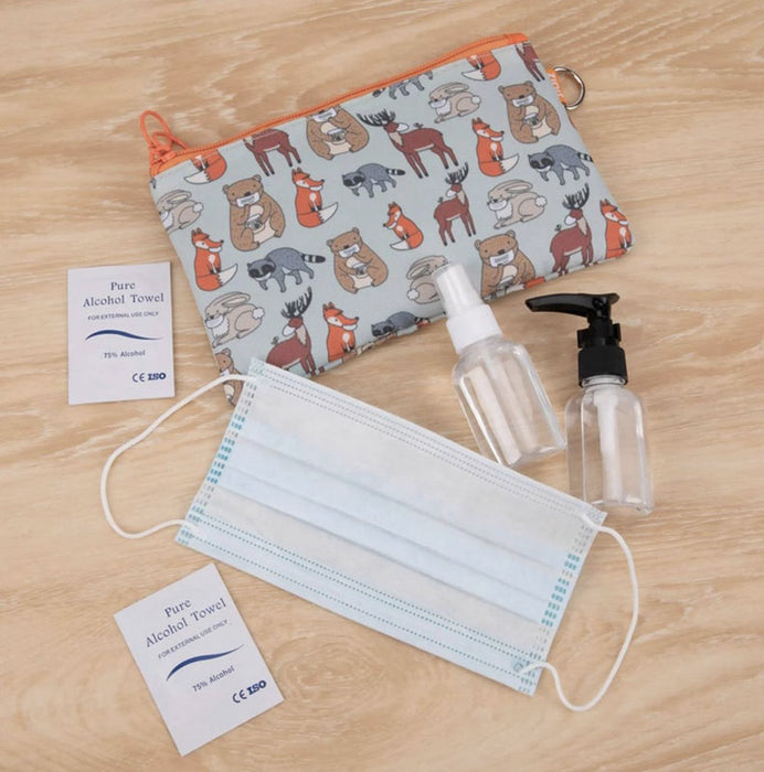 cats masked face masks pouch