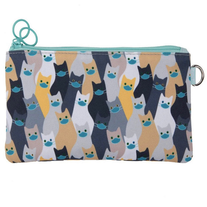 cats masked face masks pouch