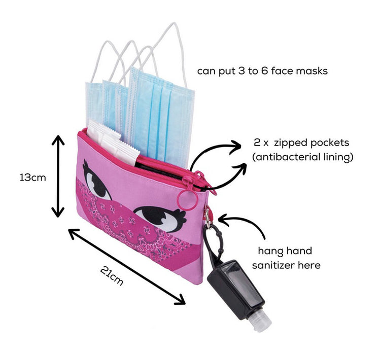 pink bandit face masks pouch