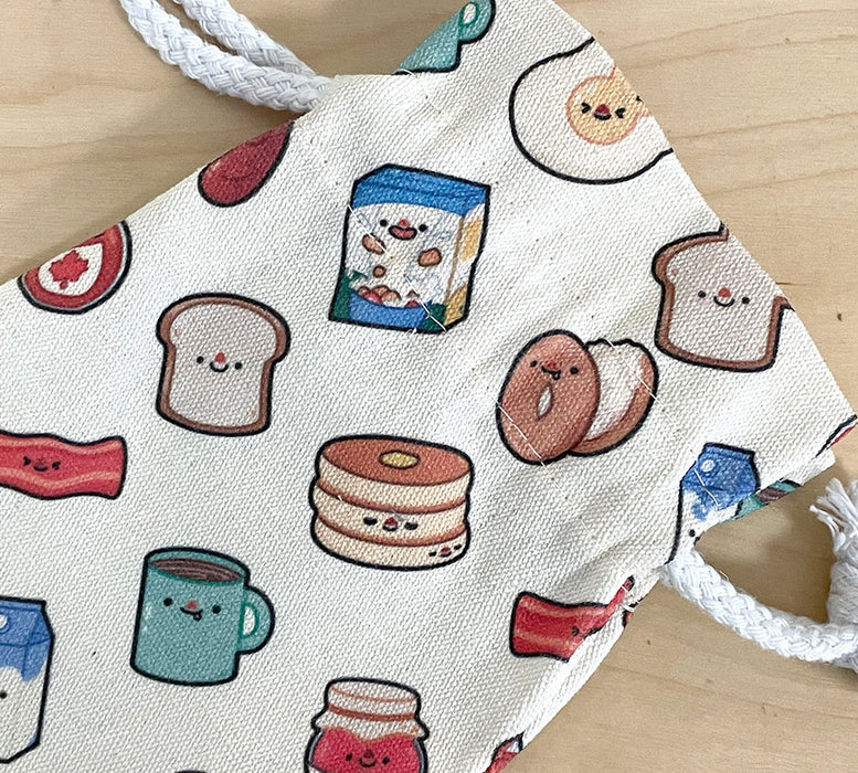 grab your breakfast drawstring pouch