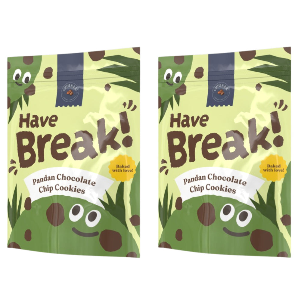 pandan chocolate chip cookies (2packs)