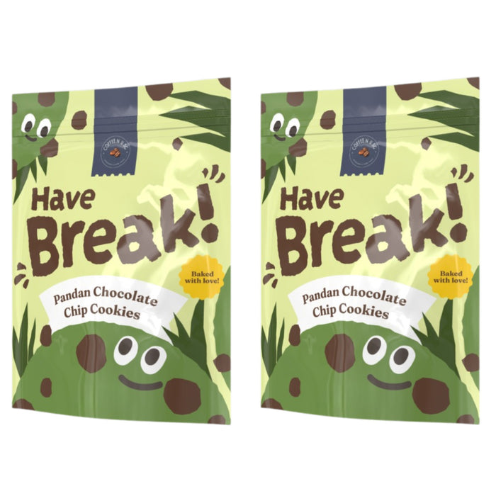 pandan chocolate chip cookies (2packs)