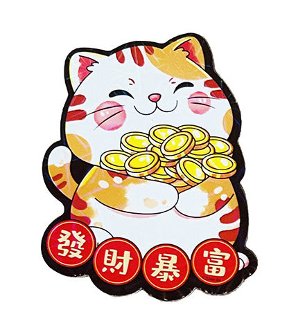 coins cat magnet