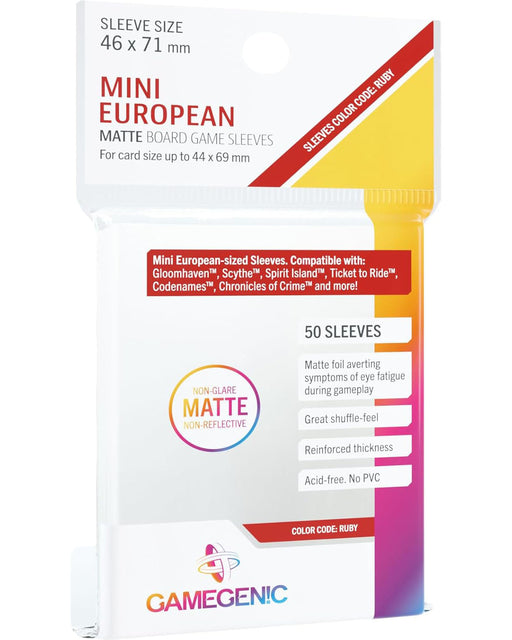 gamegenic mini european sleeves 50pcs - 46x71mm matt