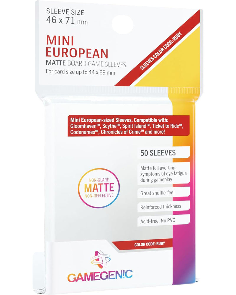 gamegenic mini european sleeves 50pcs - 46x71mm matt