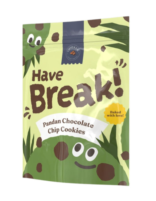 pandan chocolate chip cookies (2packs)