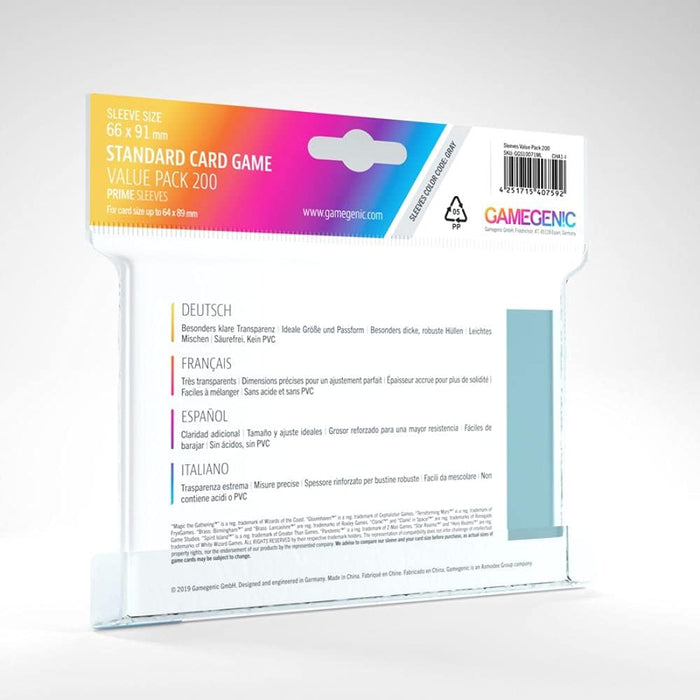 gamegenic standard sleeves 200pcs - 66x91mm matt