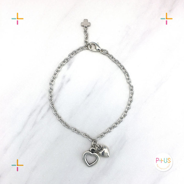 heart charm bracelet with card