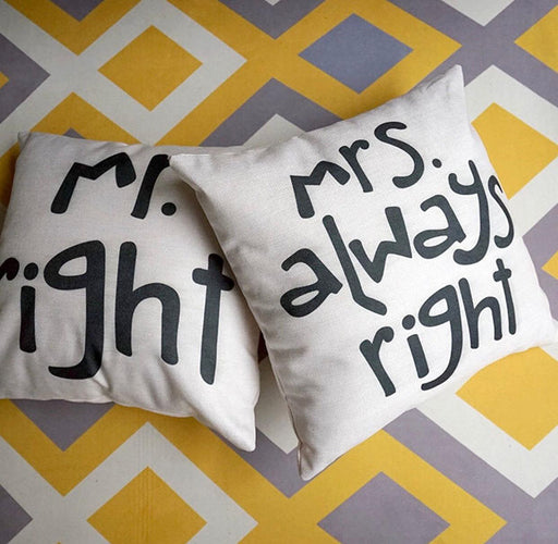 mr right cushion cover