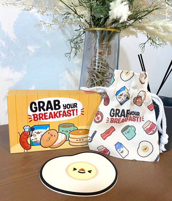 grab your breakfast rubber coaster