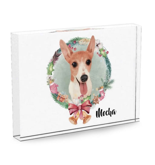 festive pet acrylic block