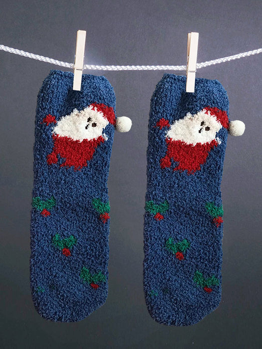 blue santa socks