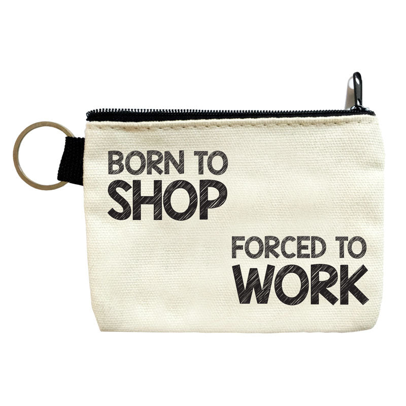 born to shop coin pouch
