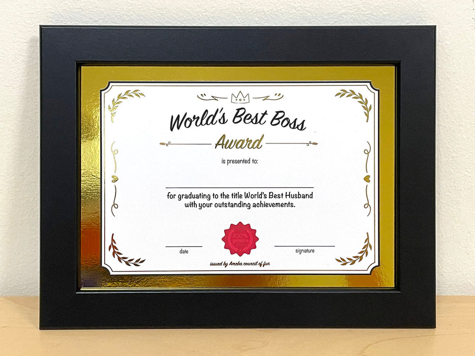 world's best boss certificate