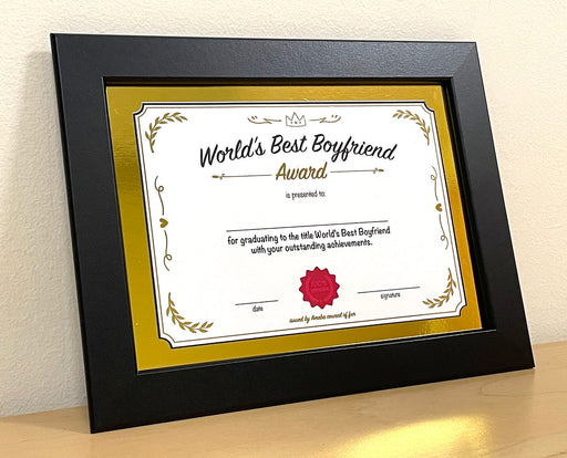 world's best boyfriend certificate
