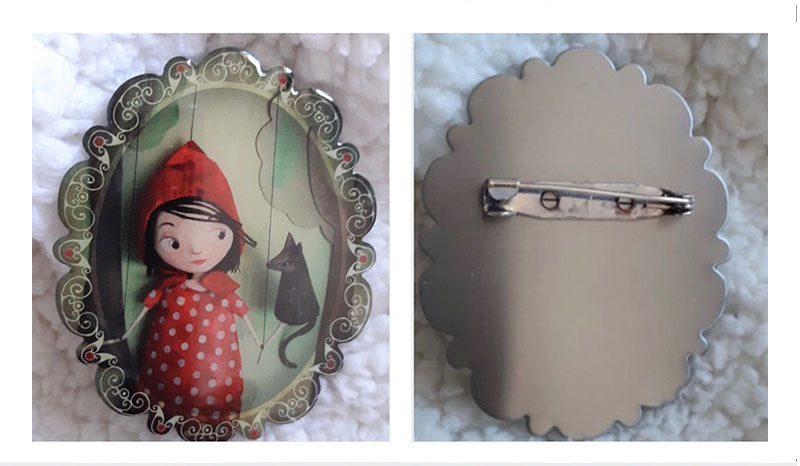 la marelle little red riding hood brooch