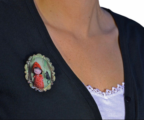 la marelle little red riding hood brooch