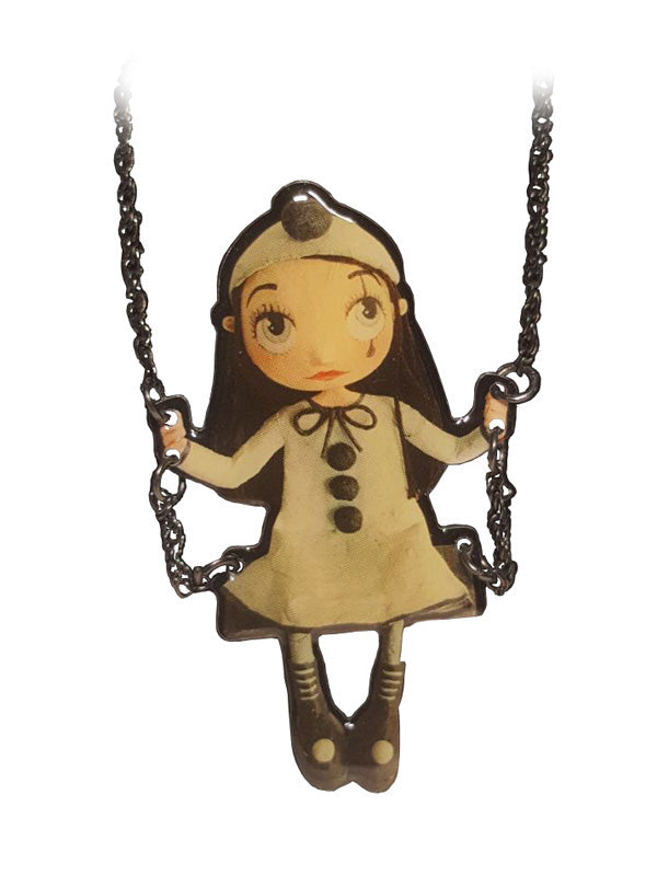 la marelle girl on swing necklace