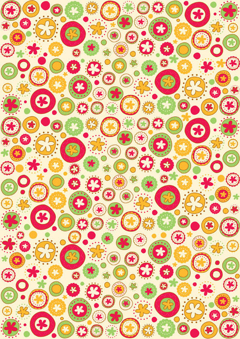 circle floral gift wrapper (10 sheets)