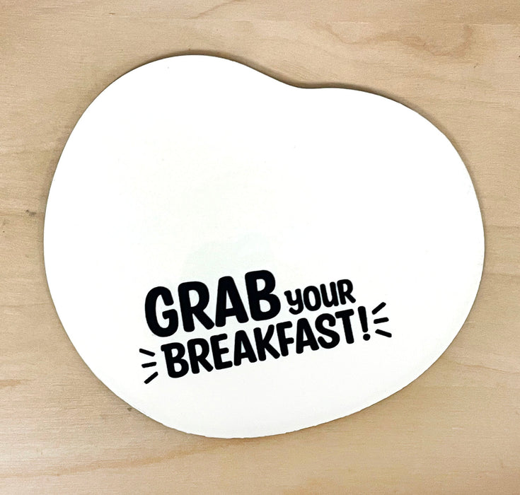 grab your breakfast rubber coaster