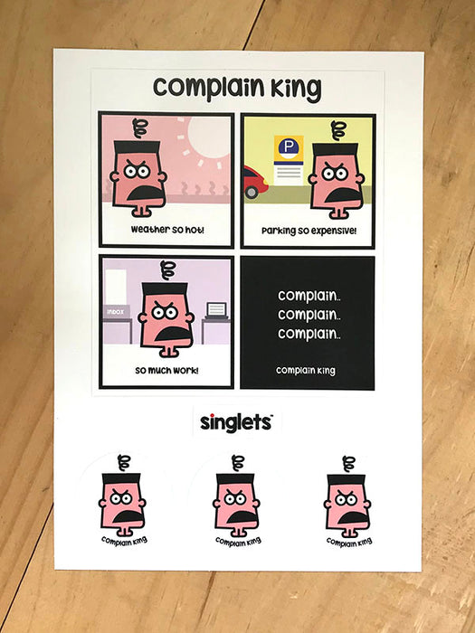 complain king sticker set — amebastuff