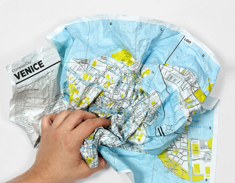 crumpled city map