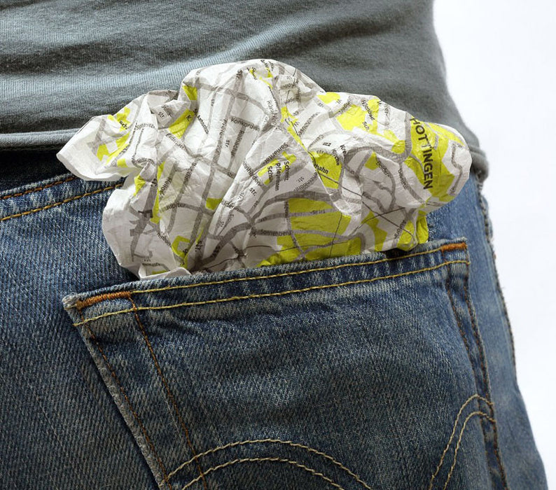 crumpled city map