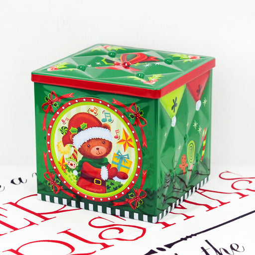 christmas bear cube gift tin