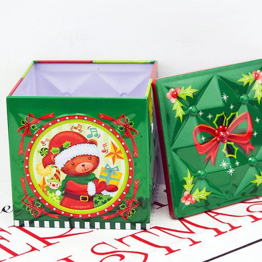 christmas bear cube gift tin