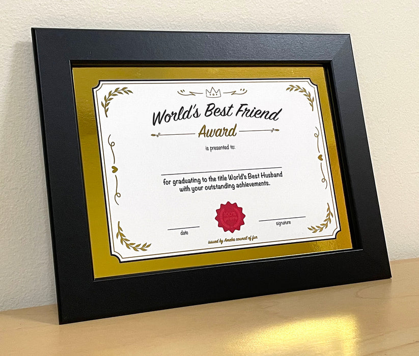 world's best friend certificate
