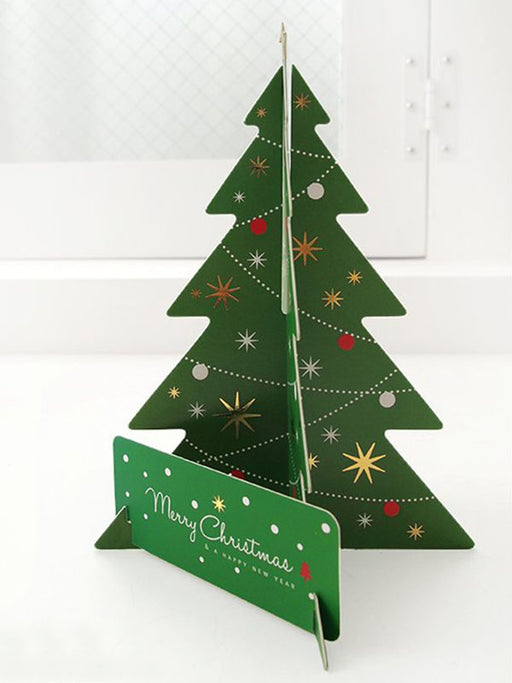 green christmas tree card