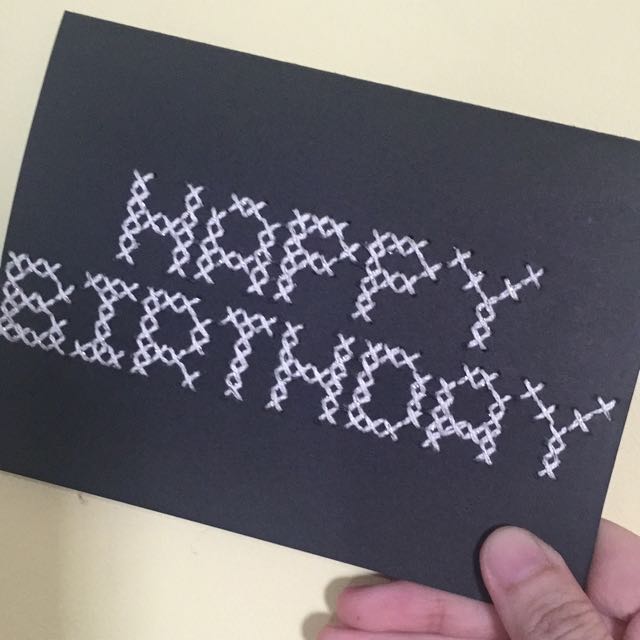 custom cross stitch card