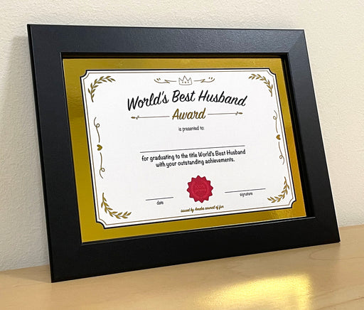 world's best husband certificate