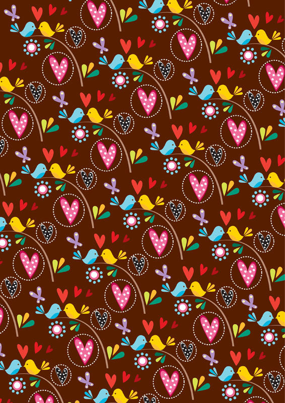 love birds gift wrapper (10 sheets)