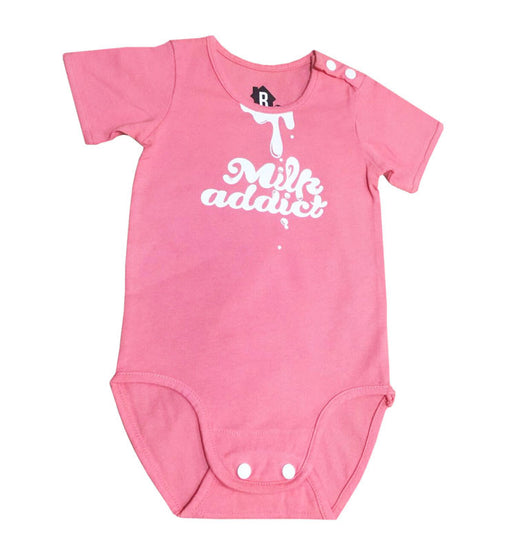 milk addict pink baby tee