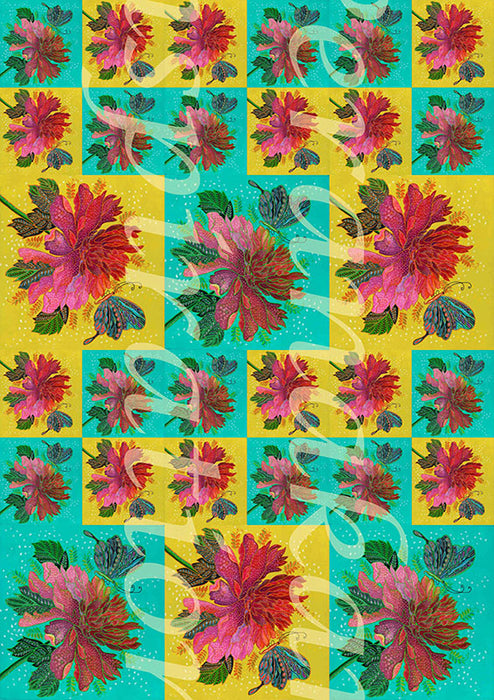 peony montage gift wrapper (10 sheets)