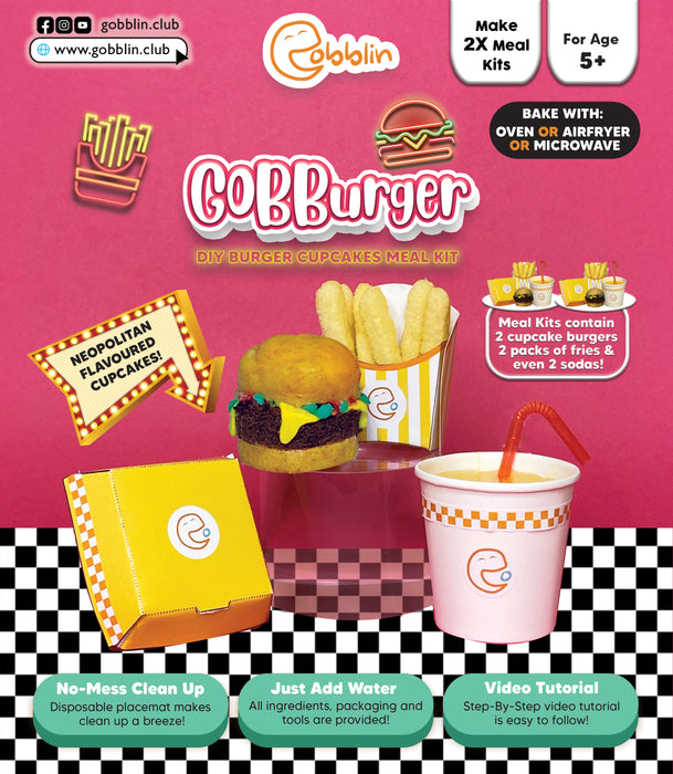 GOBBurger neopolitan cupcake burger kit