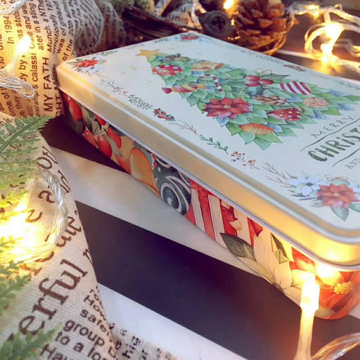 christmas tree gift tin