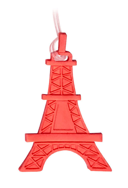 red eiffel tower luggage tag