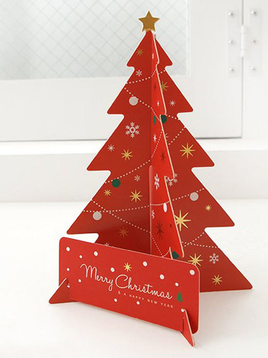 red christmas tree card