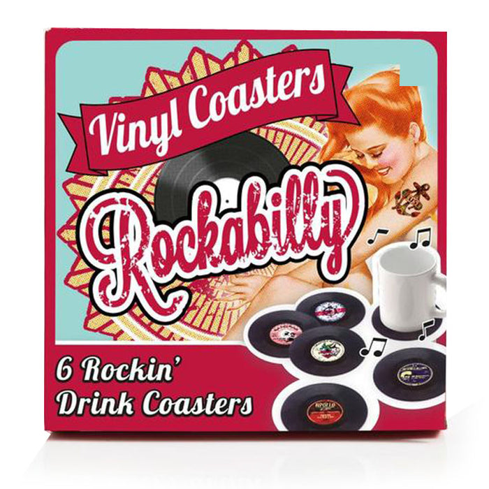 rockabilly vinyl coasters
