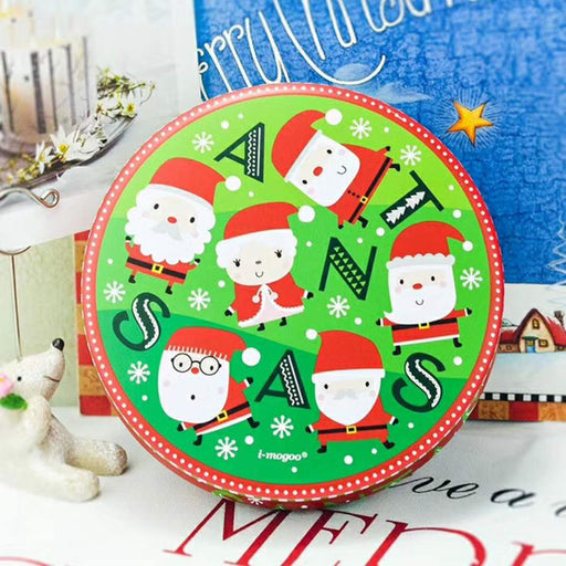 santa round gift tin