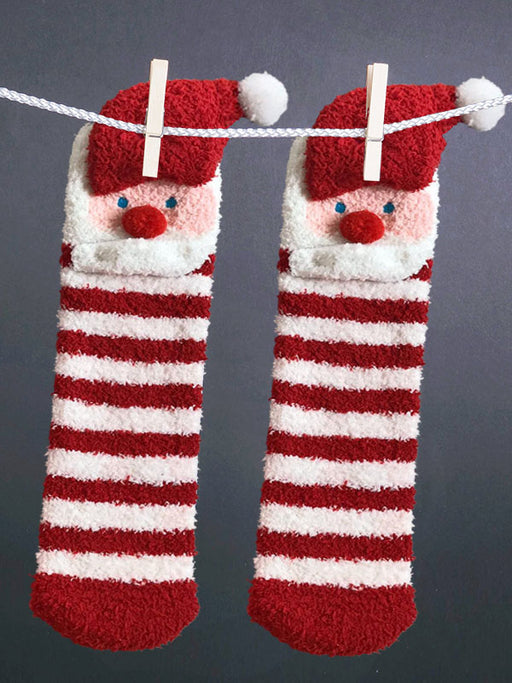 santa stripes socks