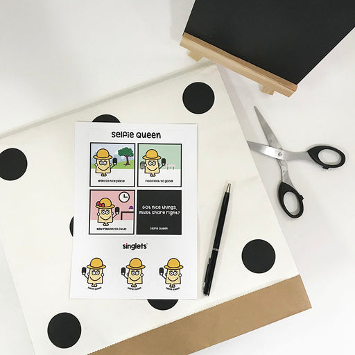 selfie queen sticker set