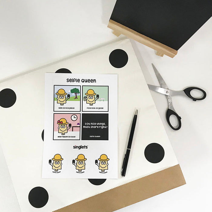 selfie queen sticker set