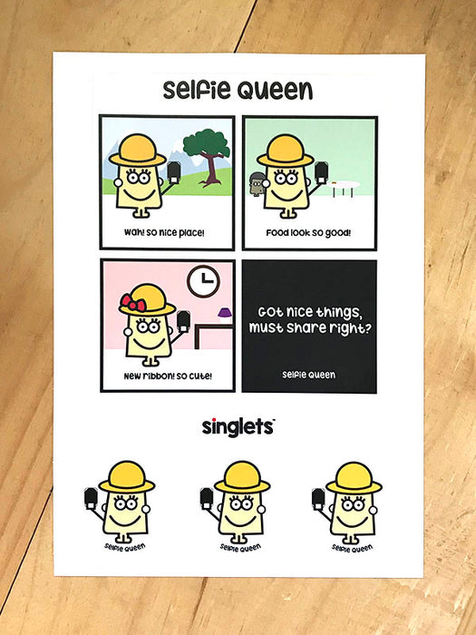 selfie queen sticker set