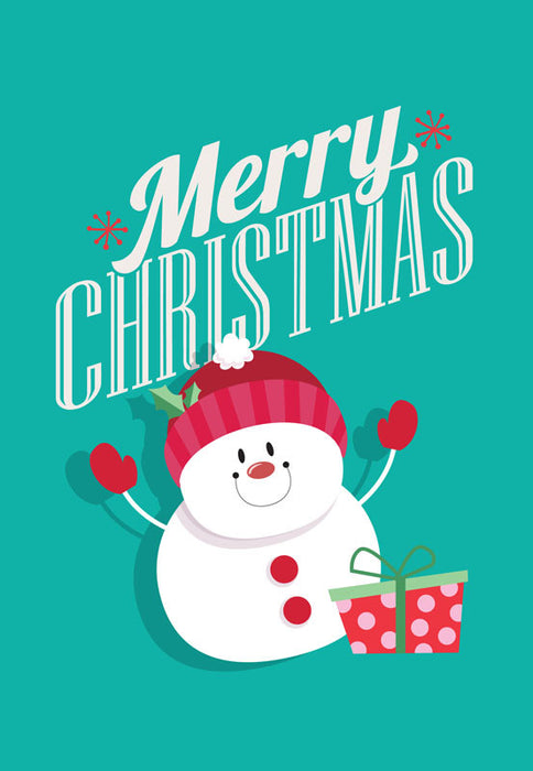merry christmas snowman card