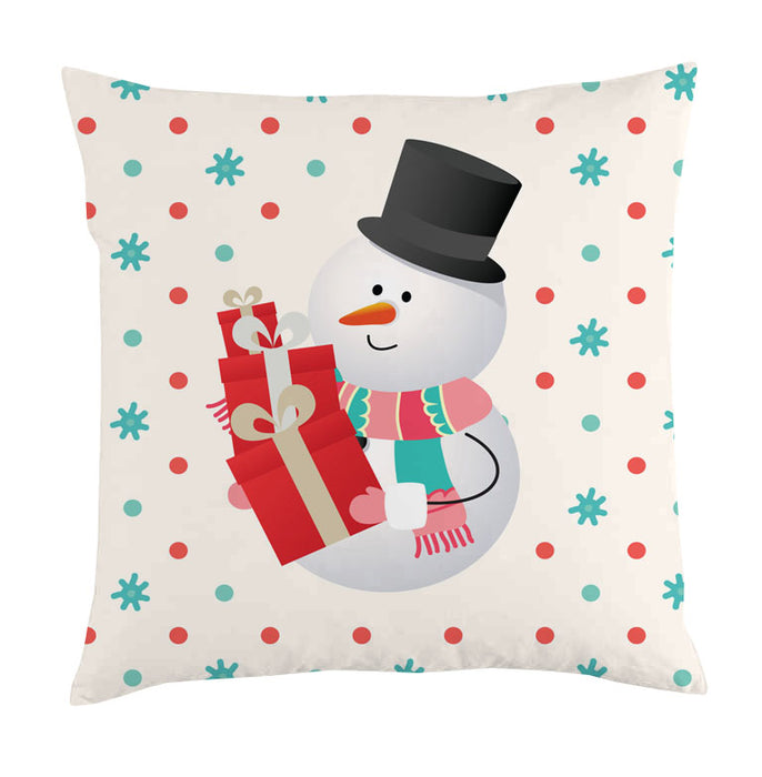 snowman motif cushion