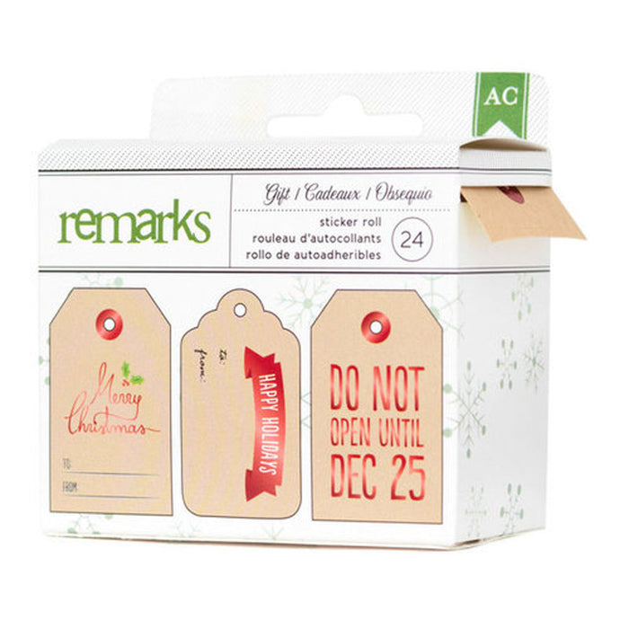 christmas gift tag sticker roll