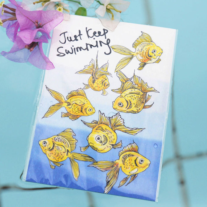 just keep swimming greeting card